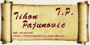 Tihon Pajunović vizit kartica